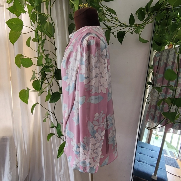 Vintage EUC Hal Ferman styled by Donald curtis pastel Draped sheer Blouse size16 - Picture 2 of 4